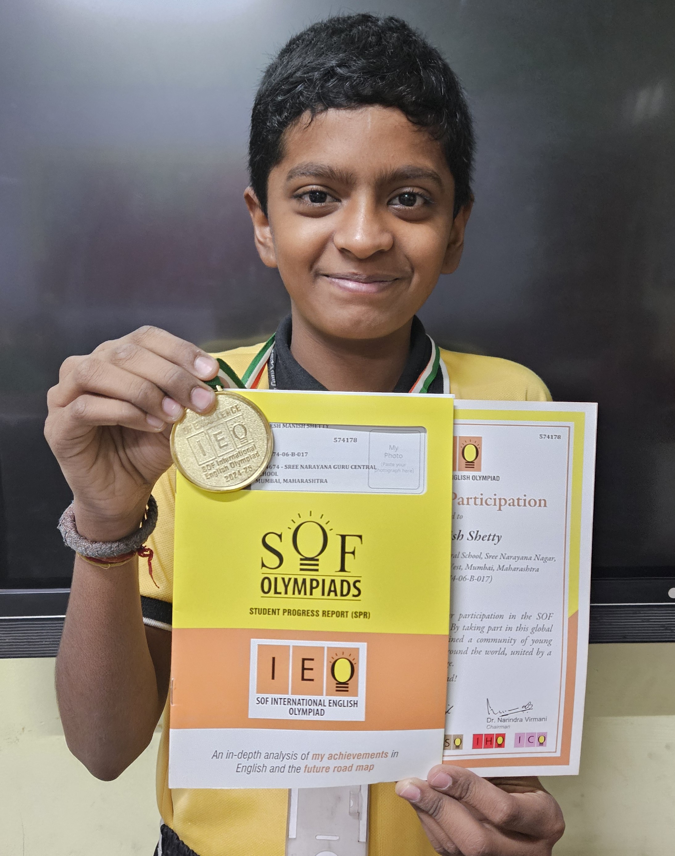 Gold Medal in SOF - IEO Exam